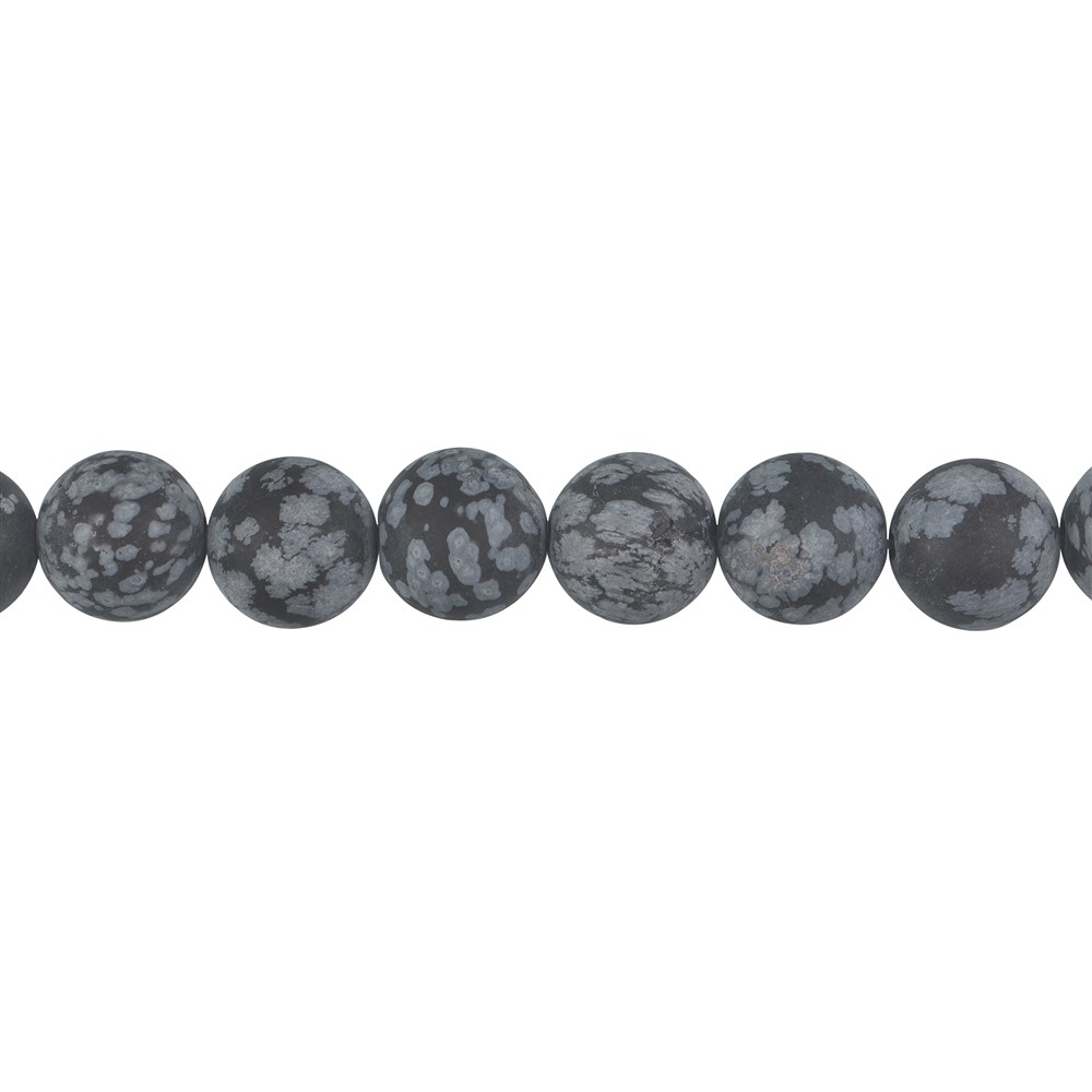 Rang de colliers boules, Obsidienne (flocons de neige), mat, 12mm | Marco Schreier