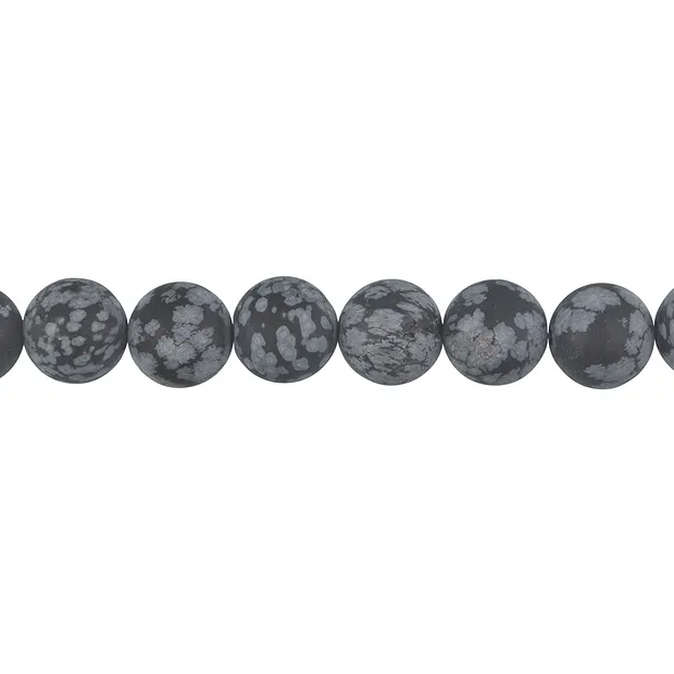 String Beads, Obsidian (snowflake obsidian), matt, 12mm | Marco Schreier