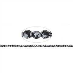 141710101620 Rang de colliers boules, Obsidienne (flocons de neige), &#xE0; facettes, 04mm | Marco Schreier