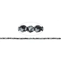 141710101620 Rang de colliers boules, Obsidienne (flocons de neige), à facettes, 04mm | Marco Schreier