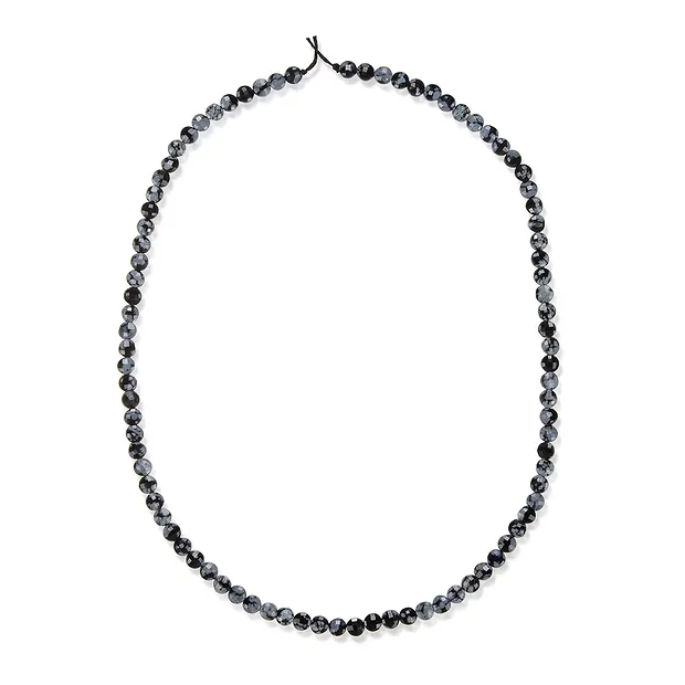 Strand Coin, Obsidian (snowflake obsidian), 04 x 02mm, faceted (39cm) | Marco Schreier