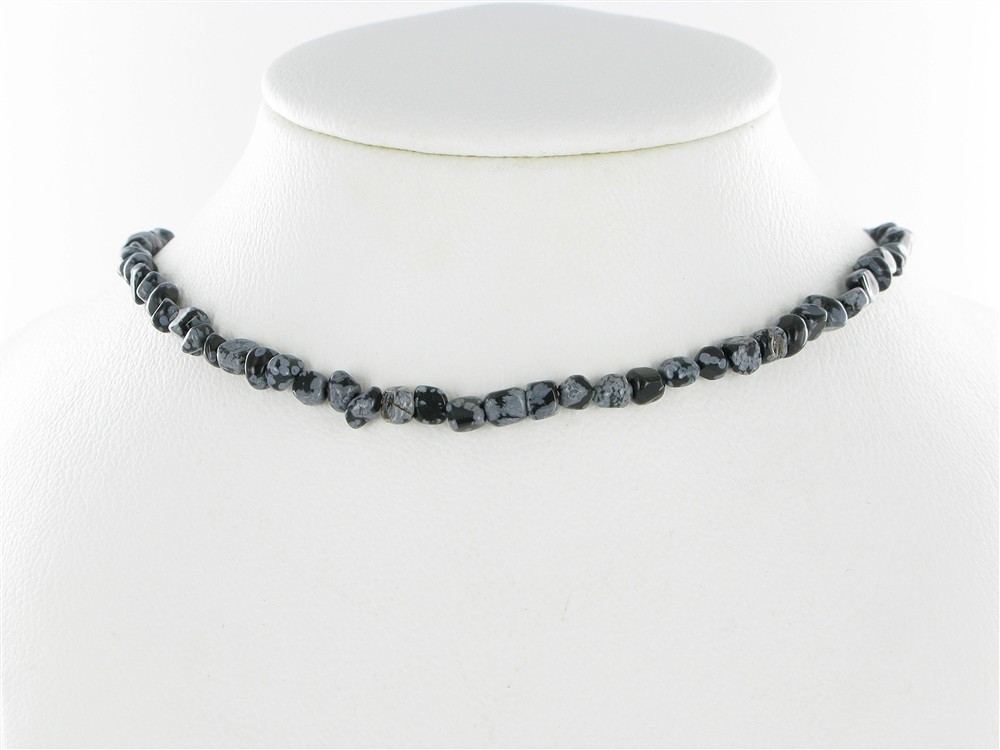 Rang de colliers, Obsidienne (flocons de neige), 03 - 05mm | Marco Schreier