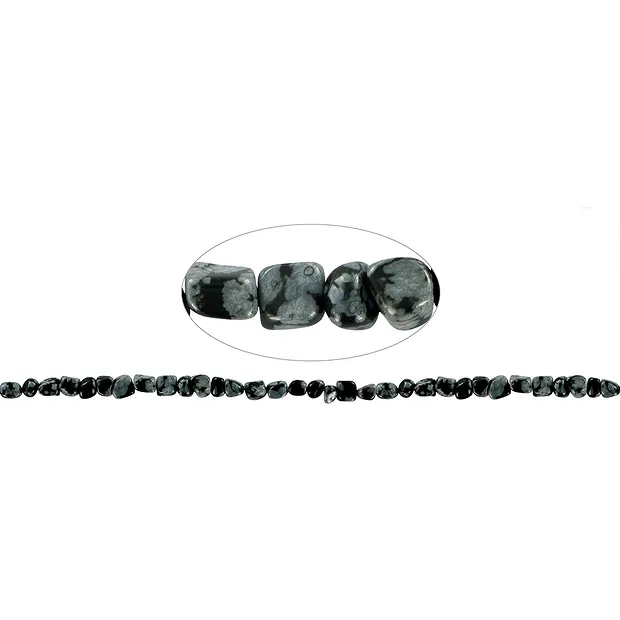 Strand of Nuggets, Obsidian (Snowflake), 03–05 mm | Marco Schreier