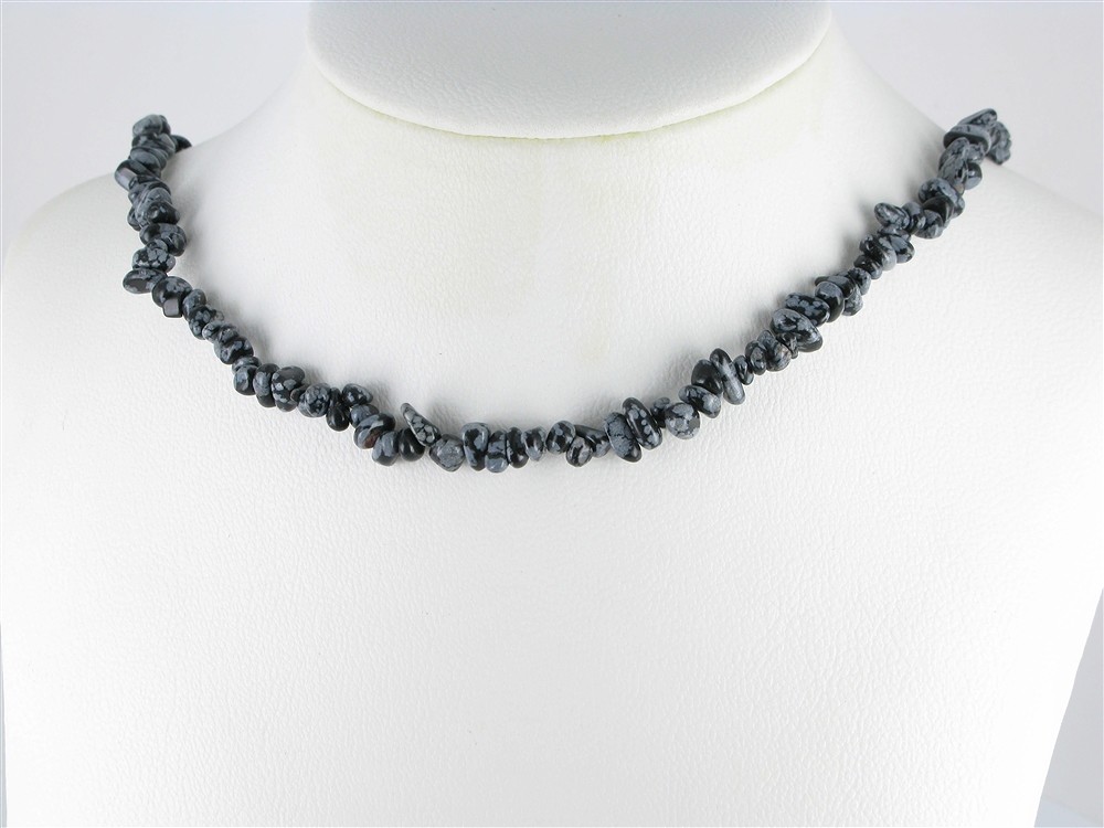 Strang Splitter, Obsidian (Schneeflockenobsidian), 02-04 x 05-10mm (88cm) | Marco Schreier