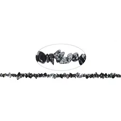 141710610520 Astilla de filamento, Obsidiana (obsidiana copo de nieve), 02-04 x 05-10mm (88cm) | Marco Schreier