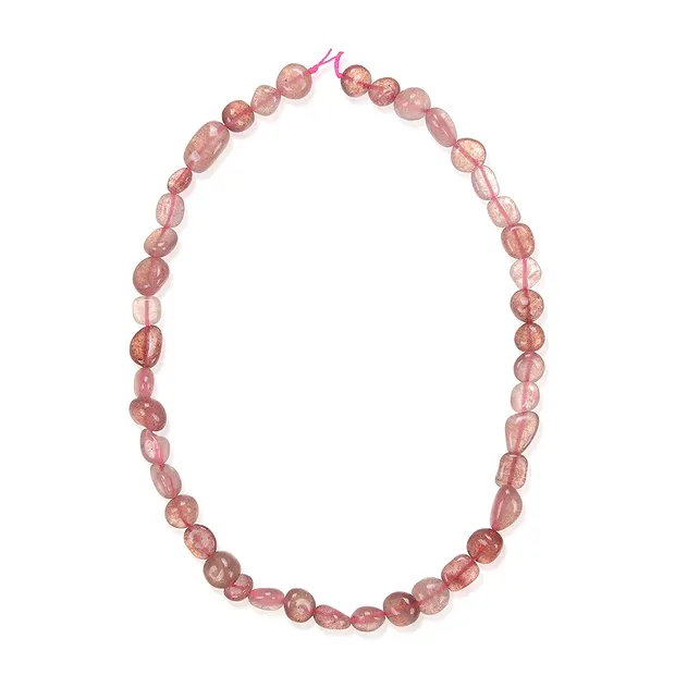 Rang de colliers Nuggets, Quartz fraise, 08-12 x 10-12mm (39cm) | Marco Schreier
