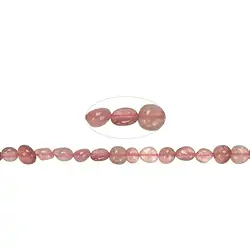 141720604220 Strand of nuggets, Strawberry Quartz, 08-12 x 10-12mm (39cm) | Marco Schreier