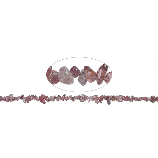 Fili di chips, Quarzo fragola, 05 - 08 mm (80 cm) | Marco Schreier