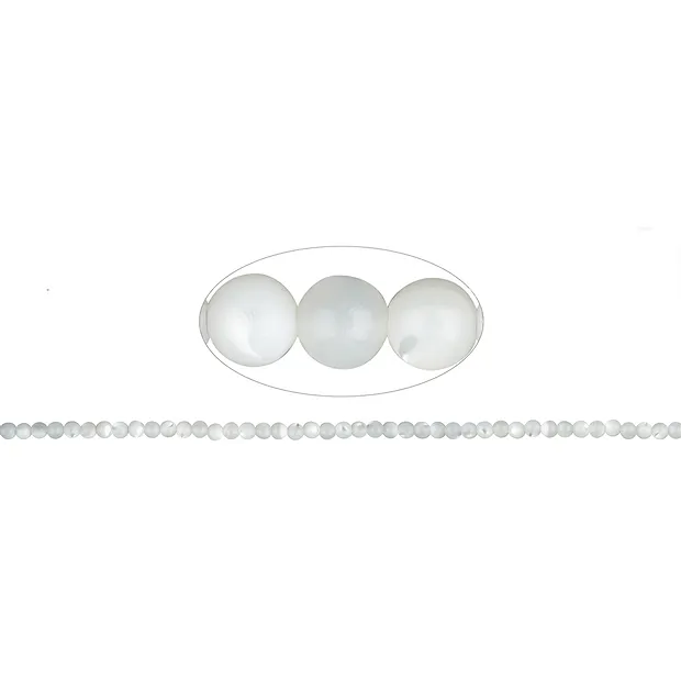 String Beads, Mother of Pearl (light), 02mm | wholesaler gems & healing stones