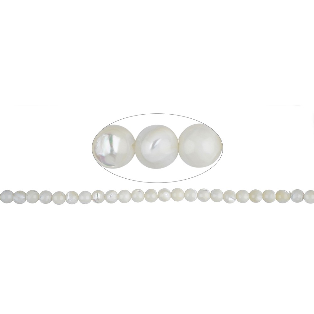 Strang Kugeln, Perlmutt (hell), 08mm | Schreier Edelsteine, Heilsteine & Schmuck
