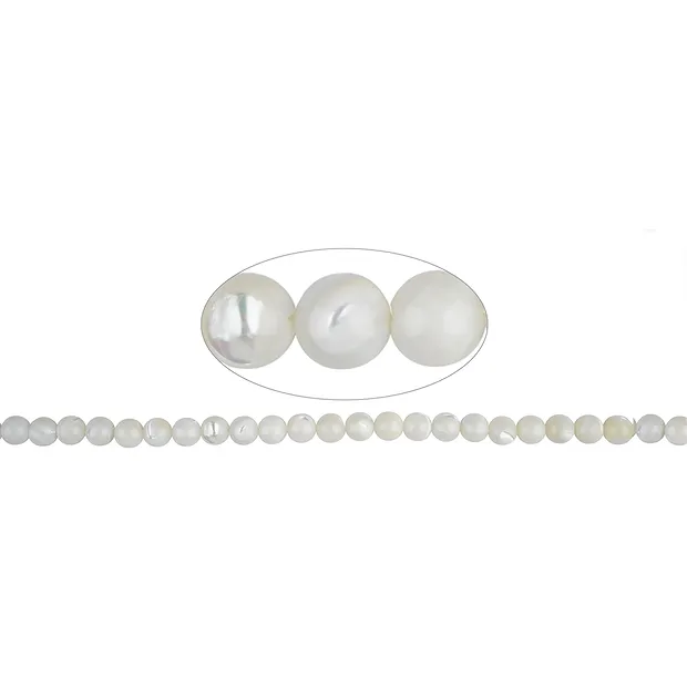 Strang Kugeln, Perlmutt (hell), 08mm | Schreier Edelsteine, Heilsteine & Schmuck