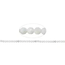 141750101620 String Beads, Mother of Pearl (light), 04mm, faceted | Marco Schreier