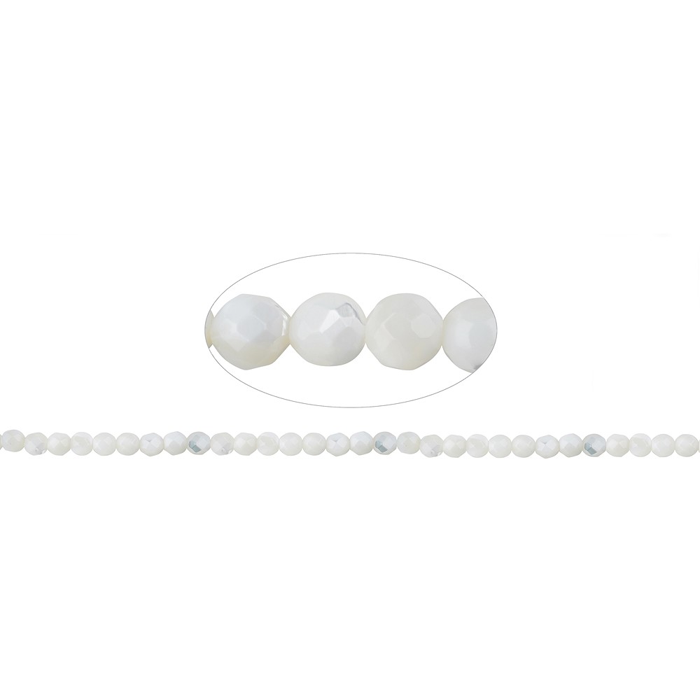 Filo di perline, Madreperla (chiara), 04 mm, sfaccettato | Marco Schreier