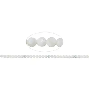 Rang de colliers boules, nacre (claire), 04mm, facettes | Marco Schreier