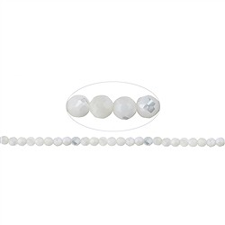 141750101720 String Beads, Mother of Pearl (light), 06mm, faceted | Marco Schreier