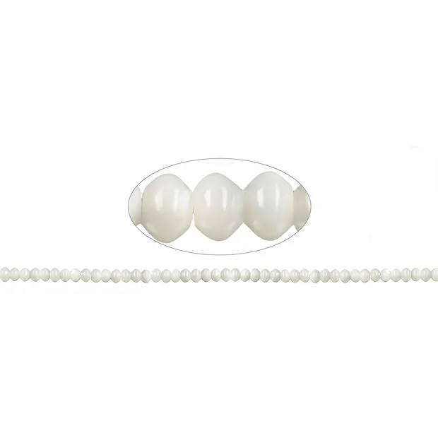 Strang Button, Perlmutt (hell), 04 x 06mm | GH Edelsteine, Heilsteine & Schmuck