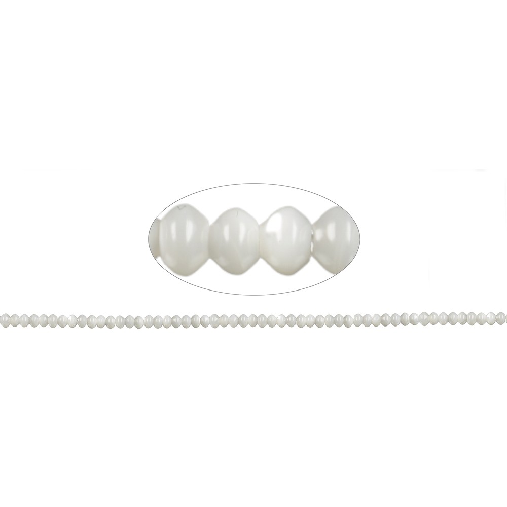 Strang Button, Perlmutt (hell), 03 x 04mm | GH Edelsteine, Heilsteine & Schmuck