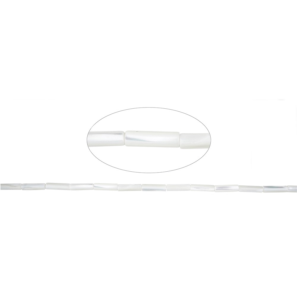 Filo cilindrico, Madreperla (chiaro), 13 x 04 mm | Marco Schreier