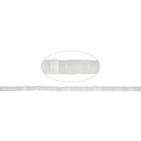 Rang de colliers cylindre/heishi, nacre (blanche), 2 x 5mm | Marco Schreier