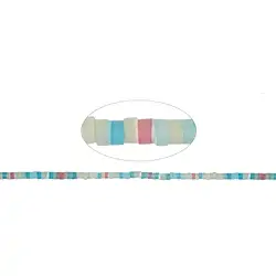 141750420020 Rang de collier cylindre/heishi, nacre (multicolore), 02 x 04mm (39cm) | Marco Schreier