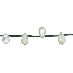 141750501520 Filo di gocce sfaccettate, Madreperla (chiara), 06 x 12 mm | Marco Schreier