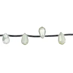 141750501520 Strang Tropfen facettiert, Perlmutt (hell), 06 x 12mm | Marco Schreier