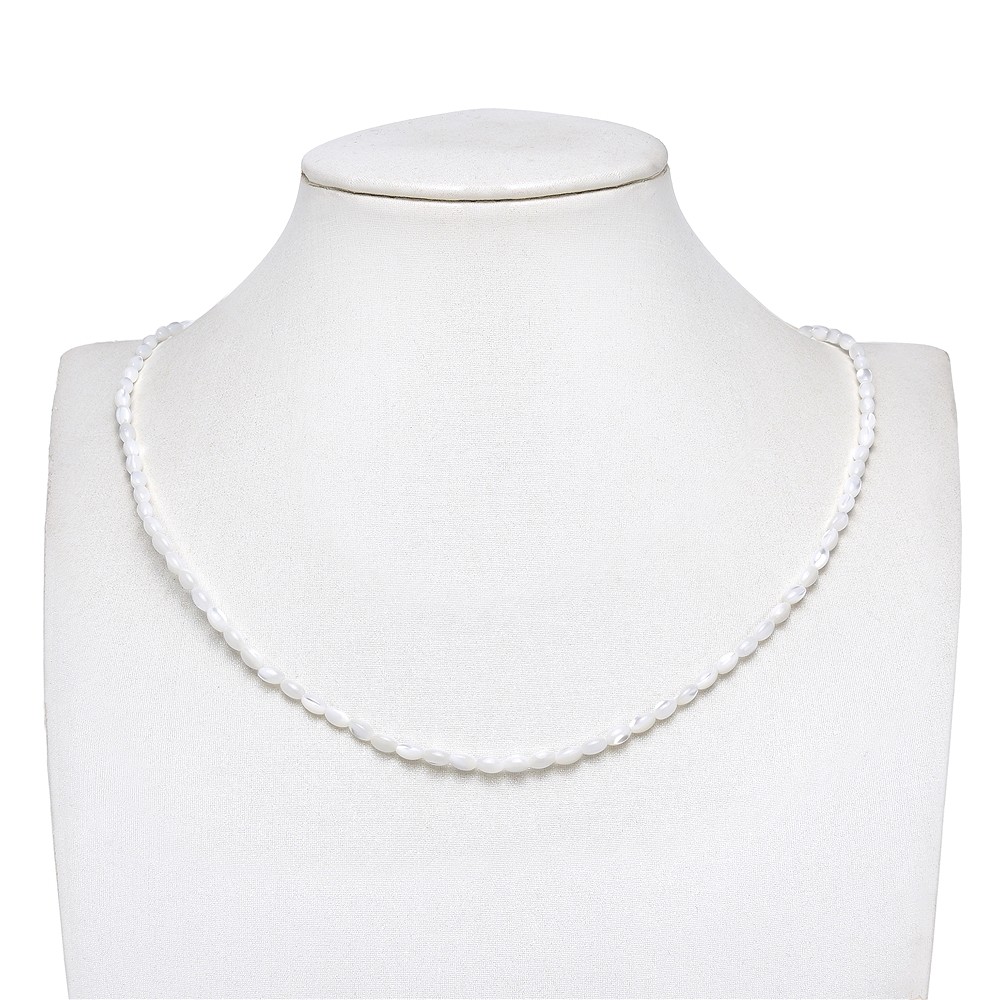 Rang de colliers grain de riz, nacre (claire), 05 x 03mm | Marco Schreier