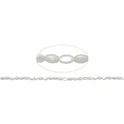 141750513720 Rang de colliers grain de riz, nacre (claire), 05 x 03mm | Marco Schreier