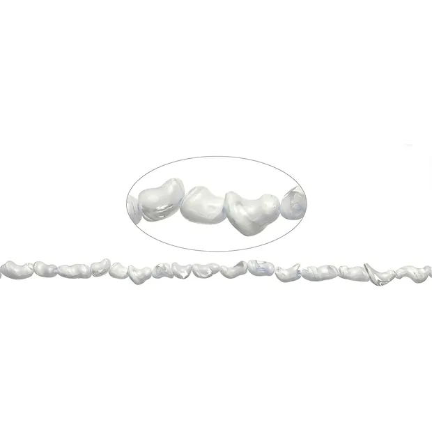 Rang de colliers Nuggets, nacre (claire), 08-15 x 06-09mm (38cm) | Marco Schreier
