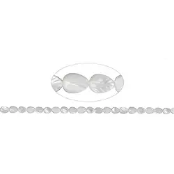 141751104920 Rang de colliers, feuilles, nacre (claire), 08 x 06mm | Marco Schreier