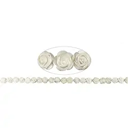 141751106020 Rose strand, Mother of Pearl (light), 12mm | wholesaler gems & healing stones