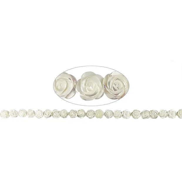 Strang Rose, Perlmutt (hell), 12mm | Großhandel Edelsteine, Heilsteine & Schmuck