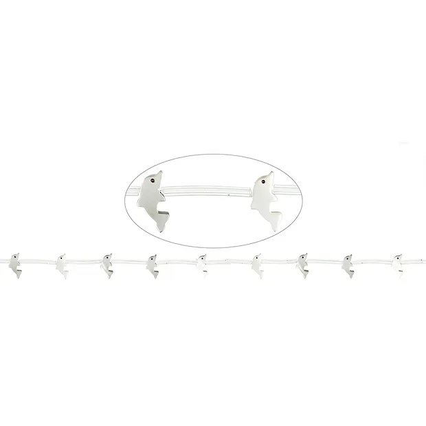 Rang de colliers dauphins, nacre (claire), 07 x 15mm | Marco Schreier