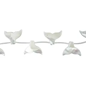 Rangs de colliers, nageoire de baleine, nacre (claire), 25 x 18mm | Marco Schreier