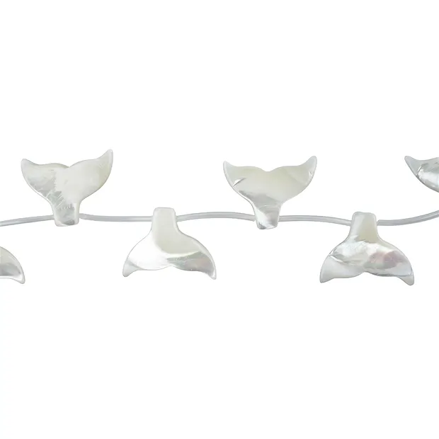 Rangs de colliers, nageoire de baleine, nacre (claire), 25 x 18mm | Marco Schreier