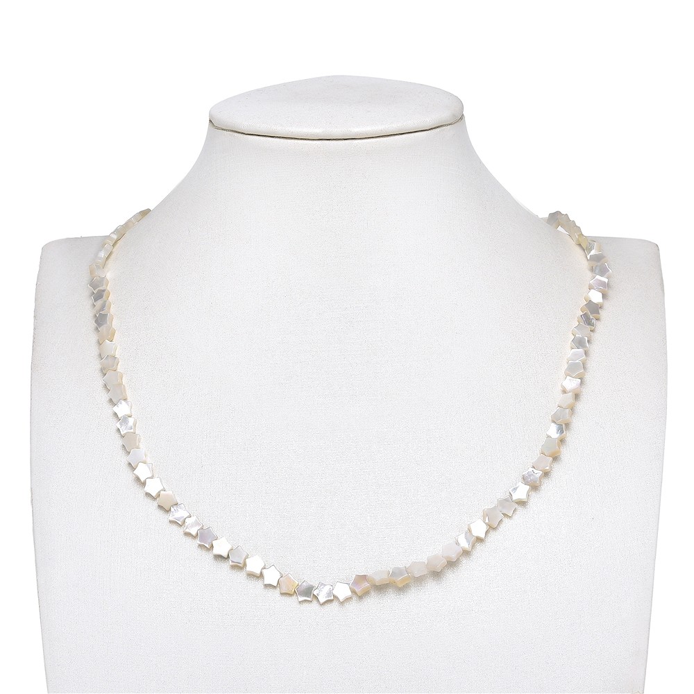 Star strand, Mother of Pearl (light), 06mm | wholesaler gems & healing stones