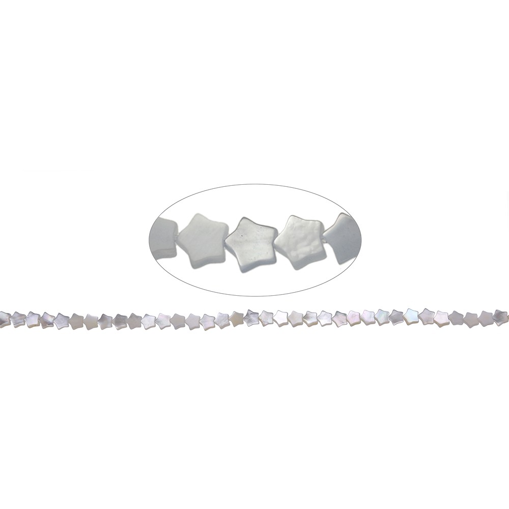 Star strand, Mother of Pearl (light), 06mm | wholesaler gems & healing stones