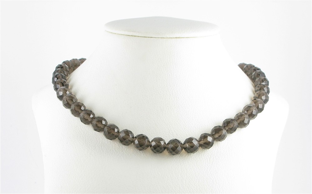 Rang de colliers boules, Obsidienne (larmes d'Apache), à facettes, 10mm | Marco Schreier