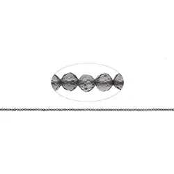 141760111522 String Beads, Obsidian (Smoky), faceted, 02,5mm (39cm) | Marco Schreier