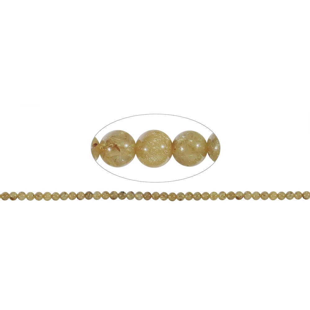 Rang de colliers boules, Quartz-Rutile, 04-05mm (38cm) | Marco Schreier