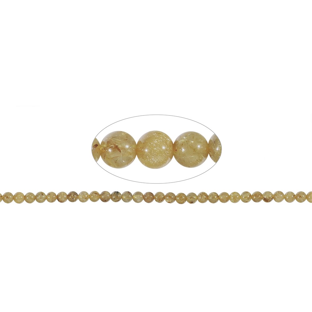 Cuentas de piedras preciosas, Cuarzo rutilo, 06-07mm | Marco Schreier