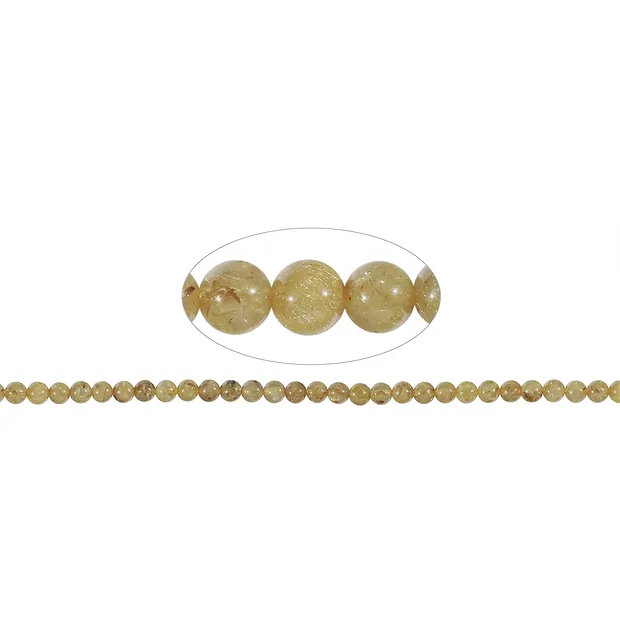 String Beads, Rutilated Quartz, 06-07mm | wholesaler gems & healing stones