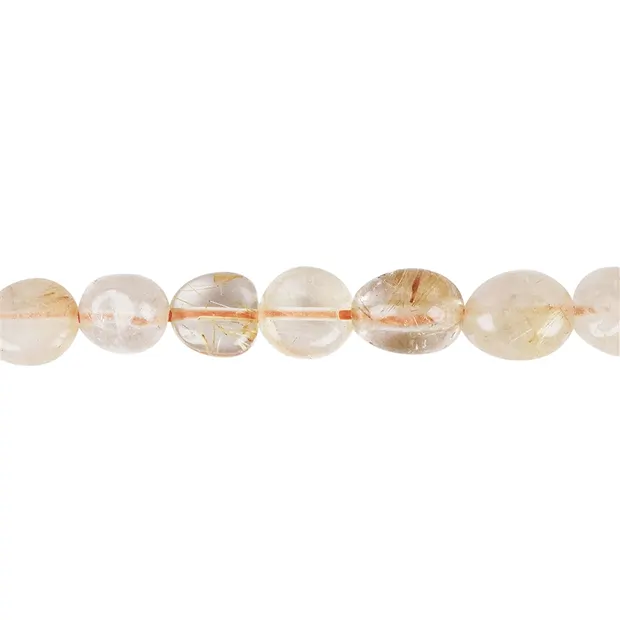 Strand of nuggets, Rutilated Quartz, 10mm | wholesaler gems & healing stones