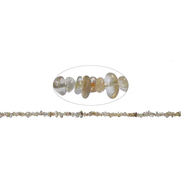 Strand sliver, Rutilated Quartz, 03 - 05mm | wholesaler gems & healing stones