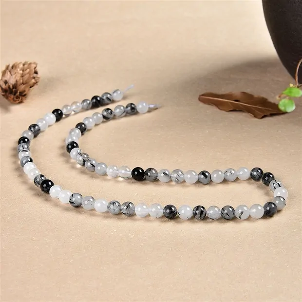 Strang Kugeln, Turmalinquarz, 06mm | Großhandel Edelsteine, Heilsteine & Schmuck