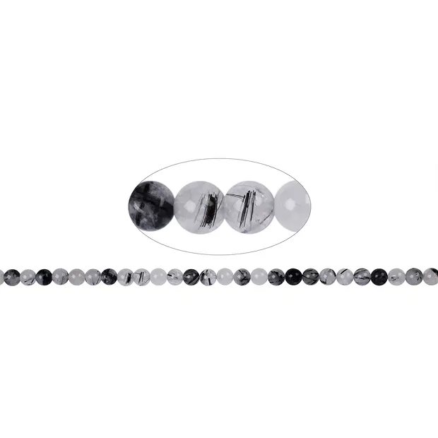 Cuentas de piedras preciosas, Cuarzo turmalina, 06mm | Marco Schreier
