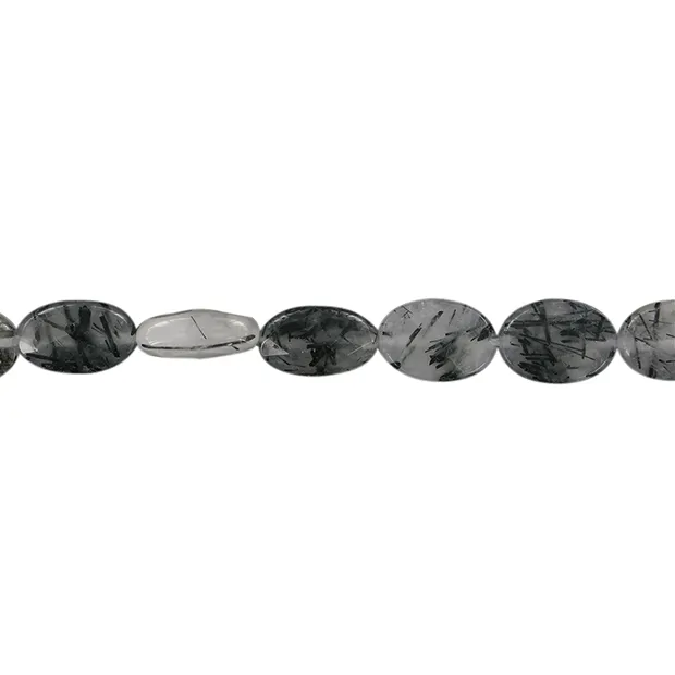 Lense strand, Tourmaline Quartz A, faceted, 14 x 10mm | Marco Schreier