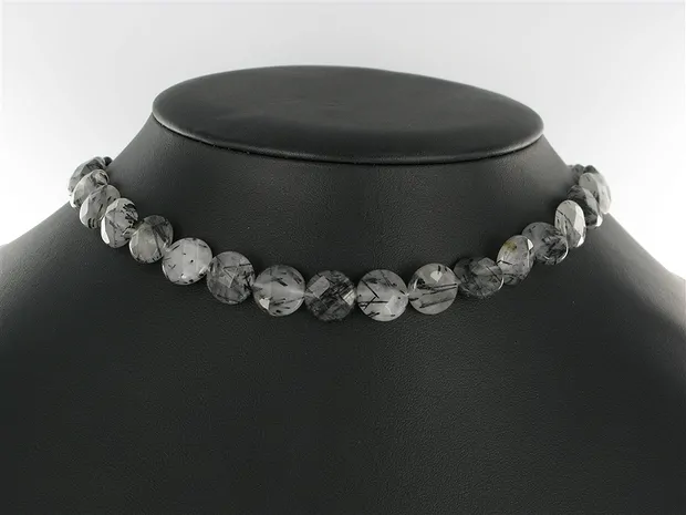 Button strand, Tourmaline Quartz A, faceted, 12mm | Marco Schreier