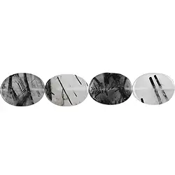 141780321420 Lense strand, Tourmaline Quartz, 16 x 12mm | wholesaler gems & healing stones