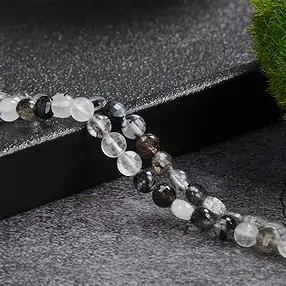 Rangs de colliers, Quartz-Tourmaline, 04 x 02mm (39cm) | Marco Schreier